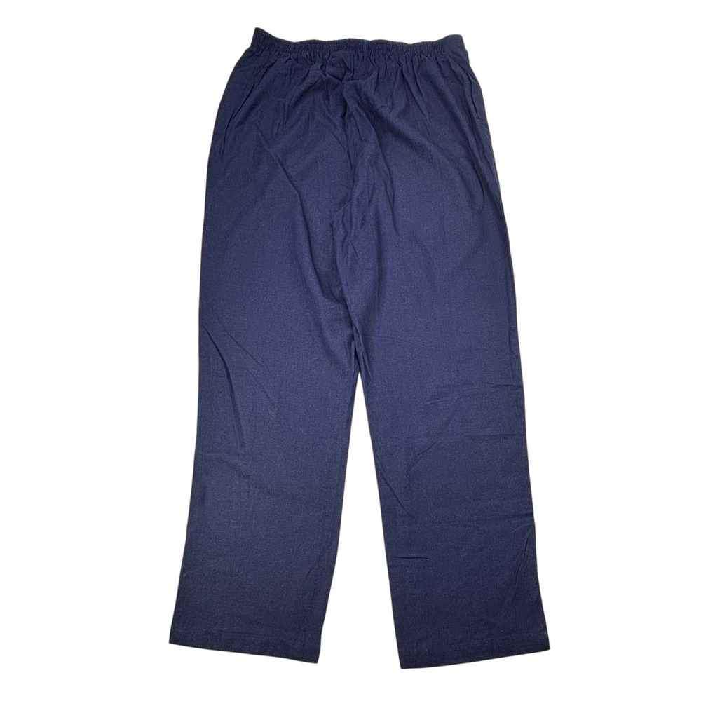 Woman Within 20W Tall Womens Blue Linen Blend‎ Elastic Waist Pull On Pants NWOT - Picture 2 of 13